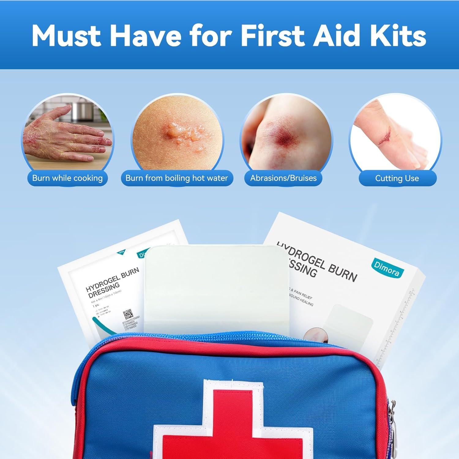 imageDimora Hydrogel Wound Dressing 17quot x3quot  Burn Pads Sterile Soothing Bandage Cooling Protective Treatment for Minor Burns ampamp Blisters Cuts AbrasionsCracked Nipples 10 Count4 x 4 10 Count