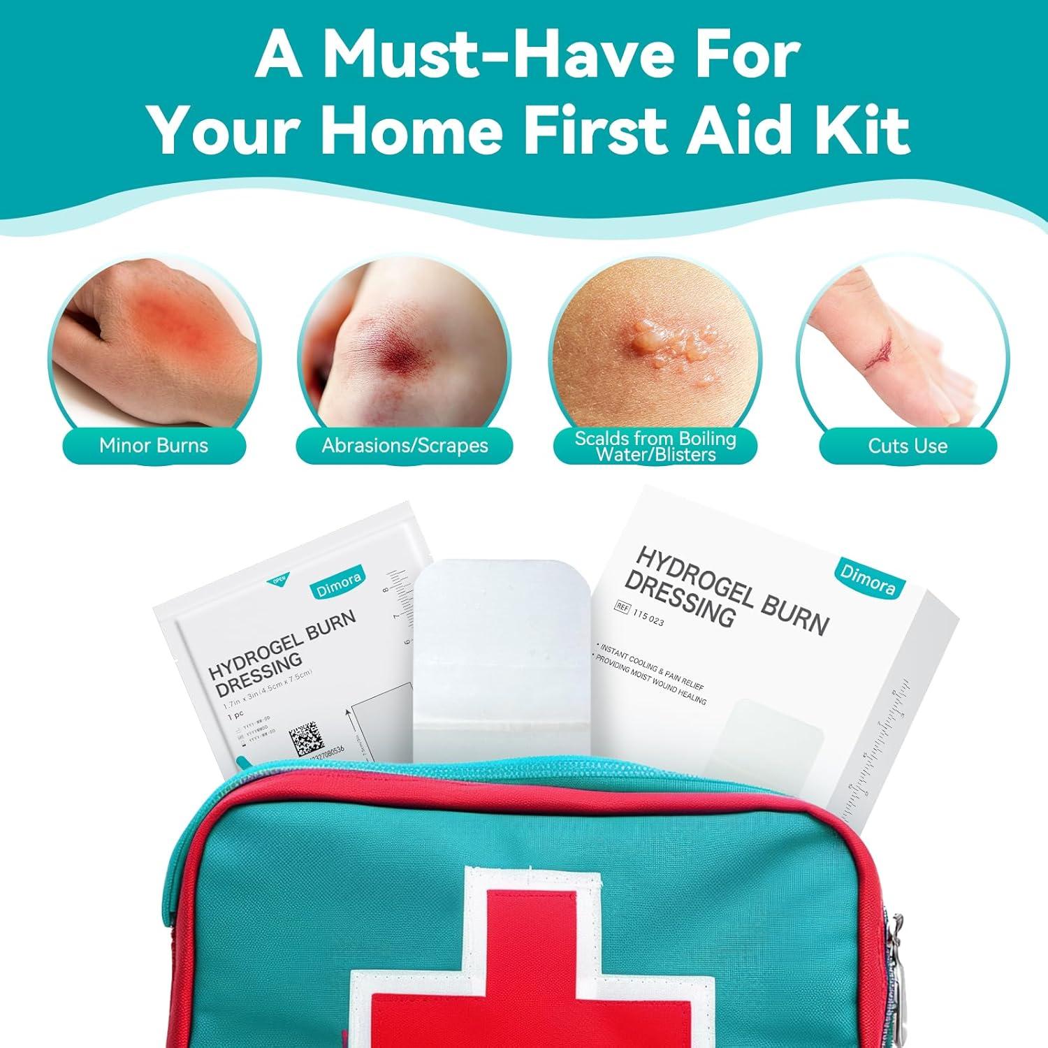 imageDimora Hydrogel Wound Dressing 17quot x3quot  Burn Pads Sterile Soothing Bandage Cooling Protective Treatment for Minor Burns ampamp Blisters Cuts AbrasionsCracked Nipples 10 Count17 x310 Count