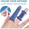 imageDimora Finger Cots Pack of 60 Medium Size Finger Protectors Breathable Bandages for Wound Care Stretchy Sleeves for Gardening Fitness and Cargo Handling WhiteBlue