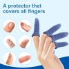 imageDimora Finger Cots Pack of 60 Medium Size Finger Protectors Breathable Bandages for Wound Care Stretchy Sleeves for Gardening Fitness and Cargo Handling WhiteBlue