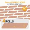 imageDimora Kinesiology Tape 80 Count Precut Strips 4 Rolls Original Cotton 10 Elastic Athletic Tape for Muscle Pain Relief and Joint Support BeigeBeige