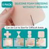imageDimora Silicone Foam Dressing Without Border 10 Pack 3quotx 3quot Highly Absorbent Adhesive Waterproof Bandages for Wounds Cuttable Pads for Wound Care and Dressings6 x 6 Inch5 PCS