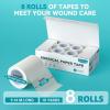 imageDimora Soft Paper Surgical Tape 8 Rolls Hypoallergenic Medical Tape for Sensitive SkinBreathable First Aid Wound Tape with PainFree Removal Secures Dressing and Medical Devices 2quot x 10 YardsWhitePaper Tape 8 Rolls 2 x 10yd