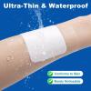 imageDimora Waterproof Adhesive Bandages with Pad Transparent Film Dressing 4x4 inch 25 Packs Clear Bandage Tape for Wound Care Fragile Skin and SwimmingIV Shield Tattoo Aftercare4x8 Inch