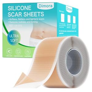 imageDimora Medical Grade Silicone Scar Sheets  Ultra Soft Silicone Scar Tape 16x120quot Roll Waterproof Scar Treatment for Surgical Scars C Section Tummy Tuck Keloid Treatmentscar sheet120