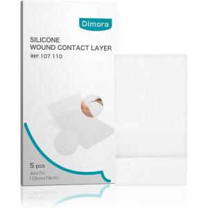 imageDimora Silicone Wound Contact Layer Nonadhering Dressing Transparent Wound Dressing Pads 3in x 4in 75cm x 10cm 10 pcs4x7 Pack of 5