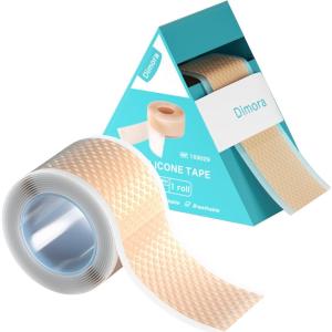 imageDimora Soft Paper Surgical Tape 8 Rolls Hypoallergenic Medical Tape for Sensitive SkinBreathable First Aid Wound Tape with PainFree Removal Secures Dressing and Medical Devices 2quot x 10 YardsBeigeSilicone Tape 1 Rolls