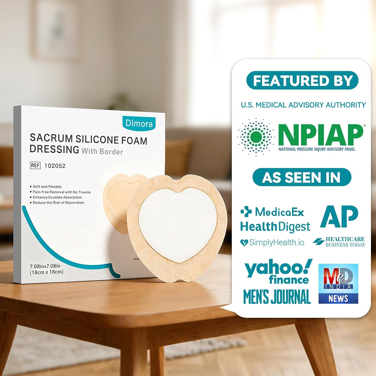 image:imageDimora Collagen Wound Dressing 100 Bovine Type I Collagen Sponge Waterproof Sacral Pads Absorbent Breathable Bed Sore Pressure Dressing