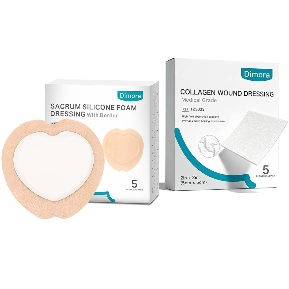 image:imageDimora Collagen Wound Dressing 100 Bovine Type I Collagen Sponge Waterproof Sacral Pads Absorbent Breathable Bed Sore Pressure Dressing