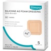 image:imageDimora Silicone Foam Dressing with Border Adhesive 6x6 10 Pack  Silver Ag Sterile Wound Bandage 4x 4 5 Pack