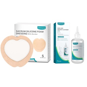 image:imageDimora Wound Dressing Sacrum Foam Bandages Silicone Adhesive Border and Dimora Skin and Wound Cleanser OTC First Aid Antiseptic Cleanser