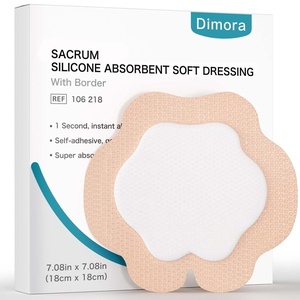 image:imageDimora Sacrum Silicone Absorbent Wound Dressing with Border 7 x 7 Sacral Dressing for Bed Sores Pressure Sore Large Bandage with Gentle Adhesive for Moderate to Heavy Exudate 10 Count7x 7  10 pcs