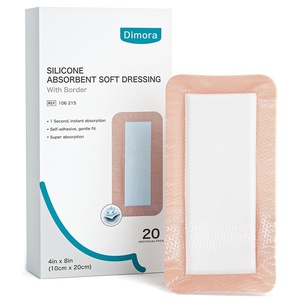 image:imageDimora Sacrum Silicone Absorbent Wound Dressing with Border 7 x 7 Sacral Dressing for Bed Sores Pressure Sore Large Bandage with Gentle Adhesive for Moderate to Heavy Exudate 10 Count4x 8  20 pcs
