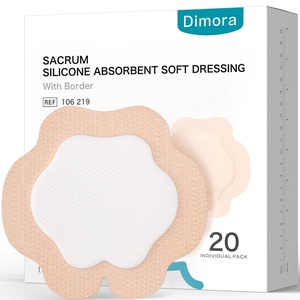 image:imageDimora Sacrum Silicone Absorbent Wound Dressing with Border 7 x 7 Sacral Dressing for Bed Sores Pressure Sore Large Bandage with Gentle Adhesive for Moderate to Heavy Exudate 10 Count7x 7  20 pcs